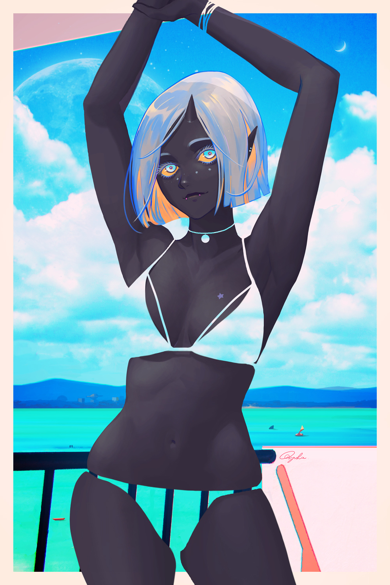 This is a pixiv picture whose title is black.