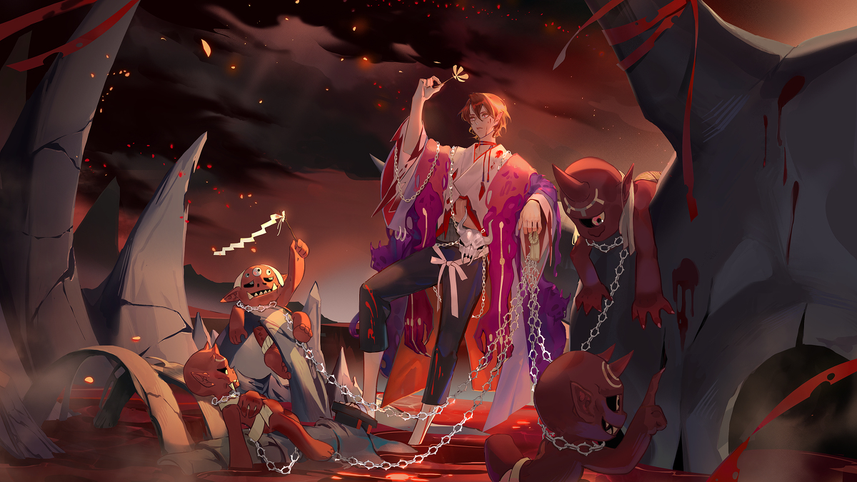 This is a pixiv picture whose title is 殺欲生花 - 鬼童丸.