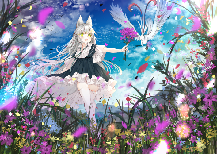 This is a pixiv picture whose title is 花の報せ.