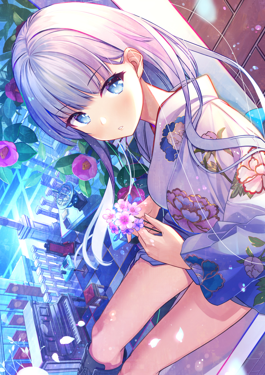 This is a pixiv picture whose title is 白髪ちゃん.