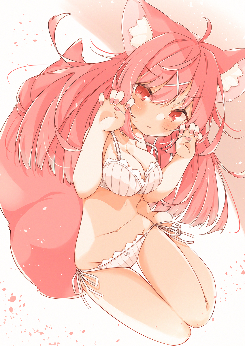 This is a pixiv picture whose title is 下着キツネ.