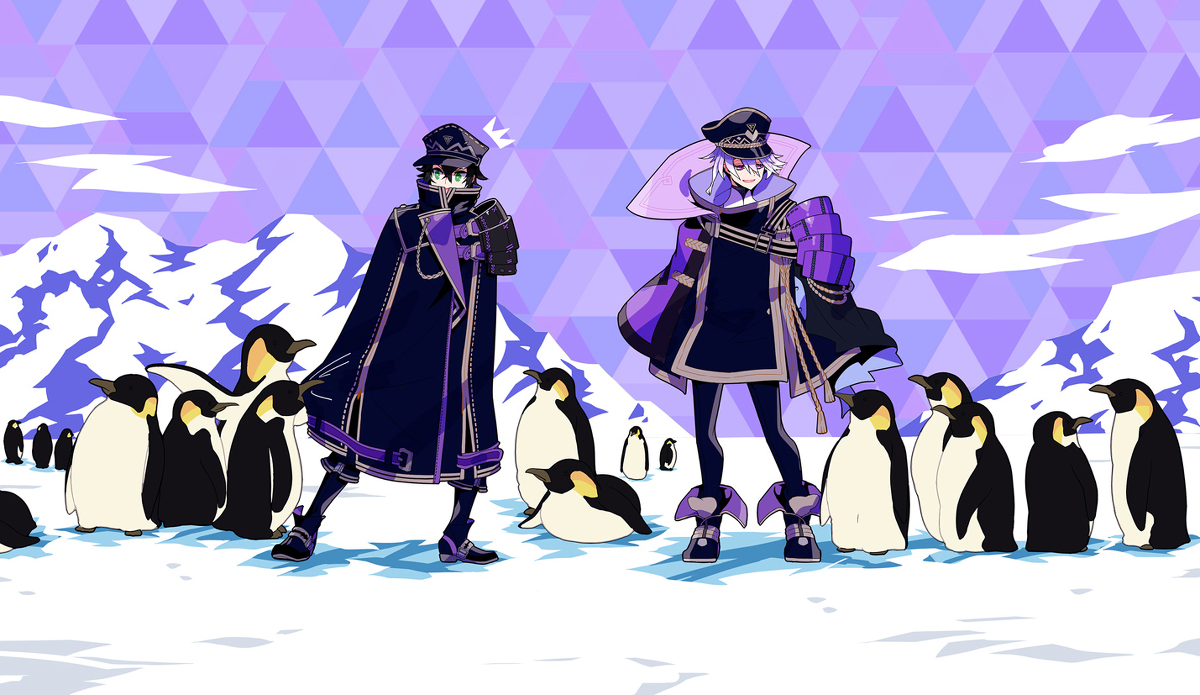 This is a pixiv picture whose title is 南極に飛ばされた.