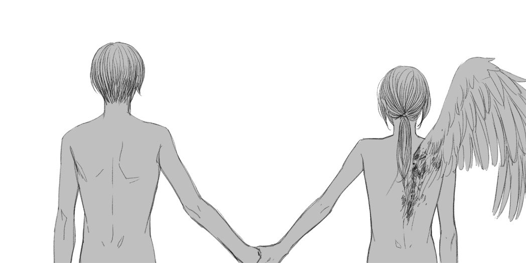 This is a pixiv picture whose title is 片翼の鳥（中国語注意）.