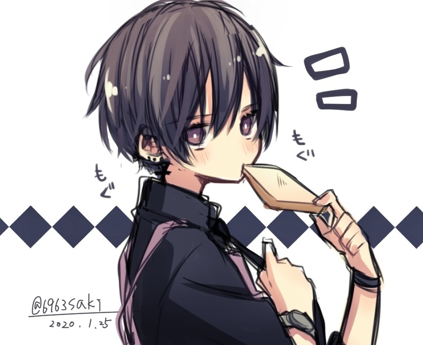 This is a pixiv picture whose title is もぐもぐ.