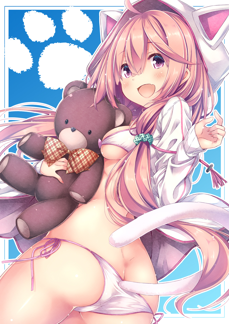 This is a pixiv picture whose title is ねこさんパーカーくまさんつき。.