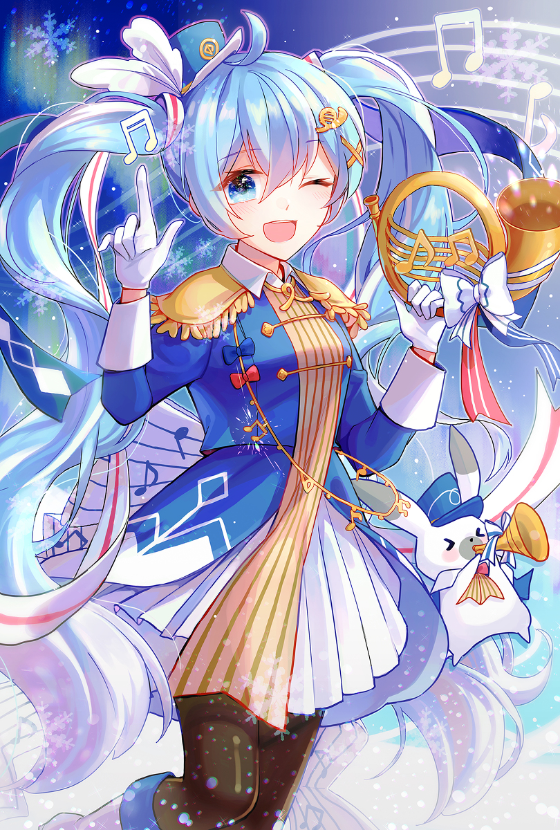 This is a pixiv picture whose title is 雪ミク2020.