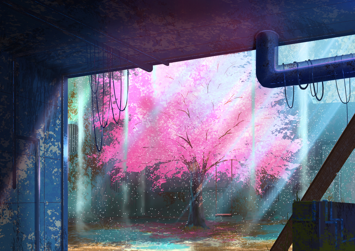 This is a pixiv picture whose title is 隠れ桜スポット.