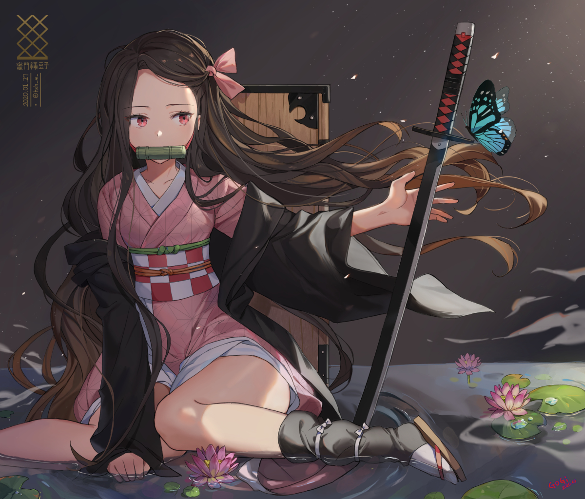 This is a pixiv picture whose title is Nezuko.
