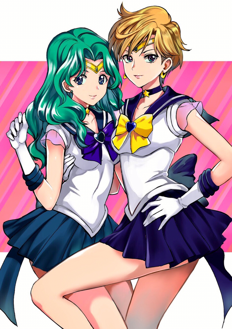 This is a pixiv picture whose title is セーラーネプチューンとセーラーウラヌス.