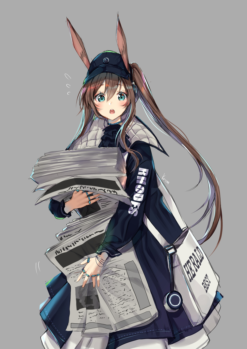 This is a pixiv picture whose title is Amiya Newspaper Girl.