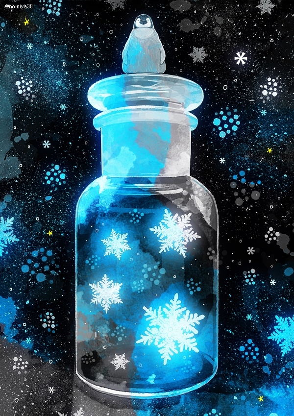 This is a pixiv picture whose title is 雪を閉じ込めて.