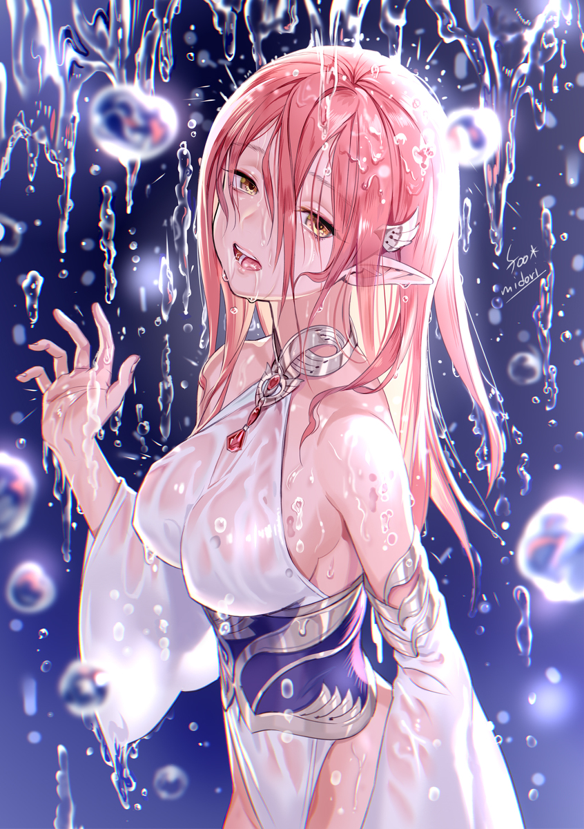 This is a pixiv picture whose title is 水の巫女.