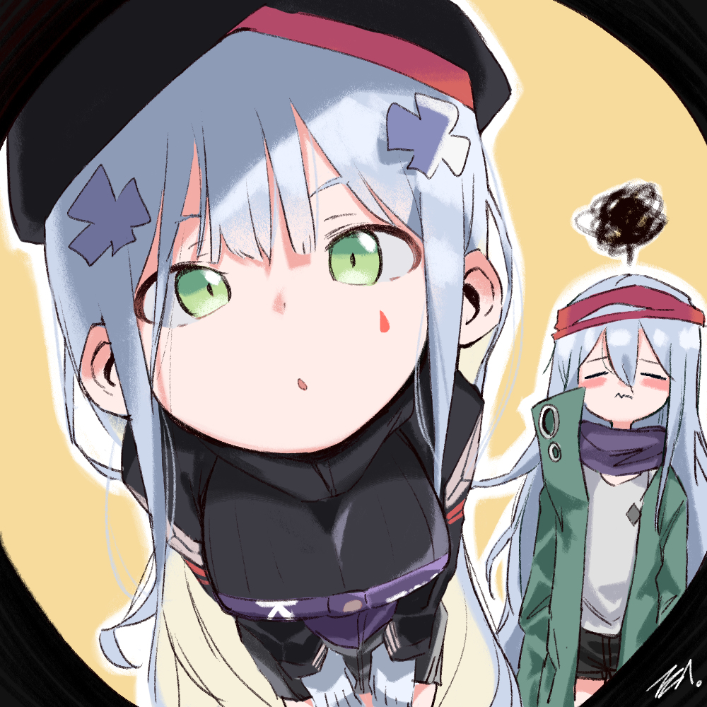 This is a pixiv picture whose title is HK416, G11.