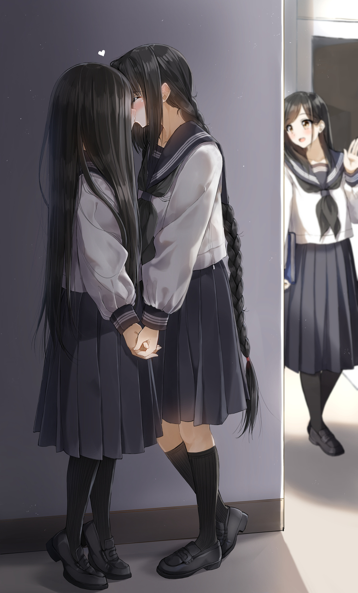 This is a pixiv picture whose title is 誰にも見つからないようキスするチャレンジ.