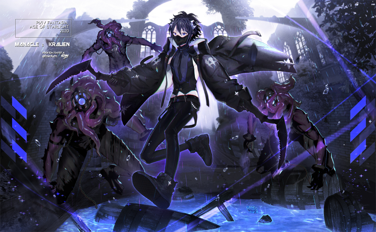 This is a pixiv picture whose title is 【PFAOS】マナクル　漆黒のローグニンジャ.