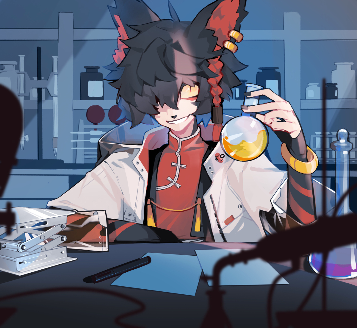 This is a pixiv picture whose title is 实验室.
