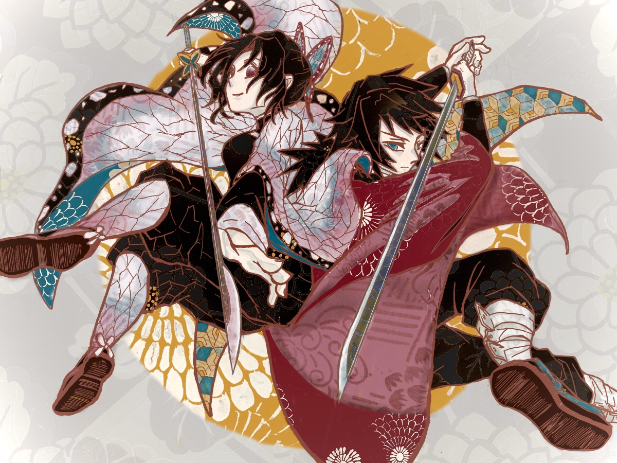 This is a pixiv picture whose title is 義勇×しのぶ.