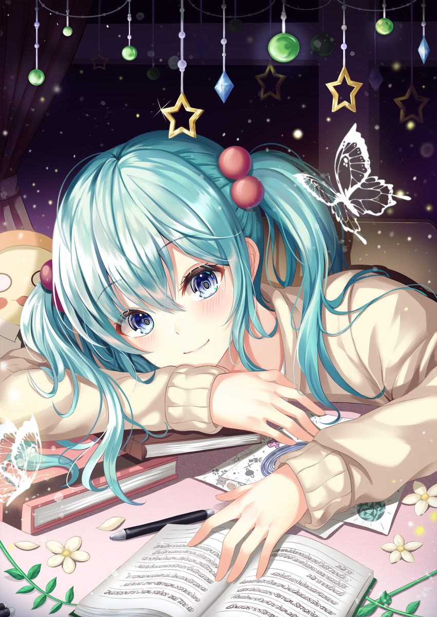 This is a pixiv picture whose title is Miku.