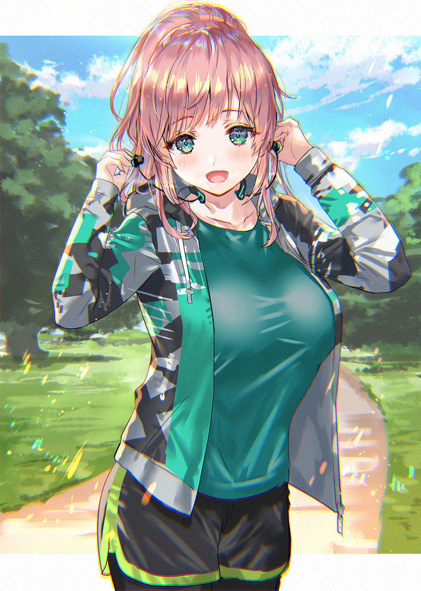 This is a pixiv picture whose title is ジョギング中によく会う女の子.