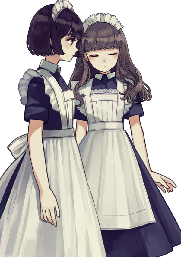 This is a pixiv picture whose title is ふたりのメイド.