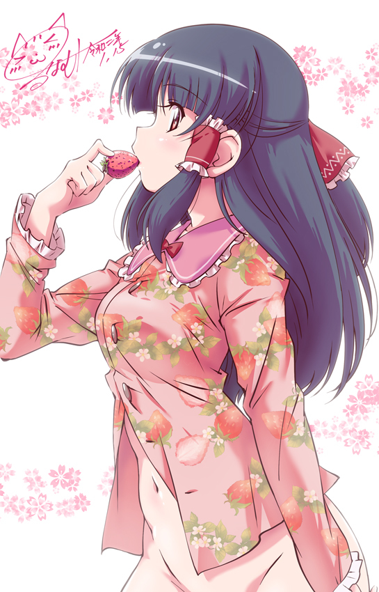 This is a pixiv picture whose title is いちごパジャマ霊夢さん.