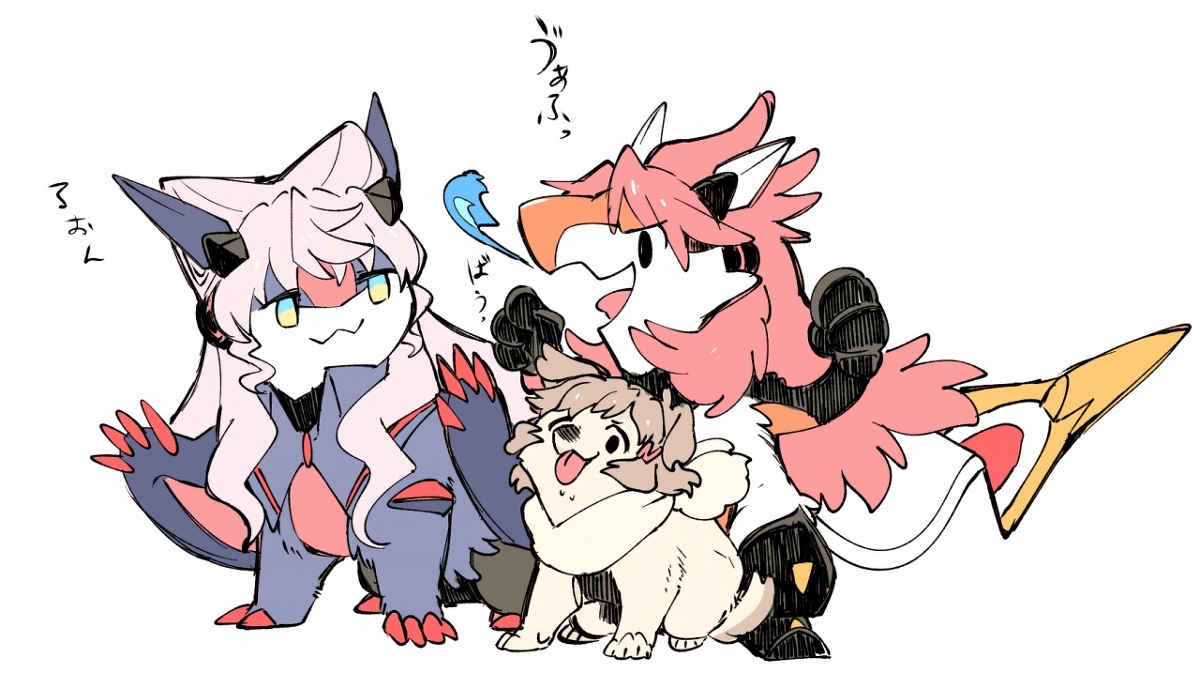 This is a pixiv picture whose title is シンフォギア擬獣化落書き２.