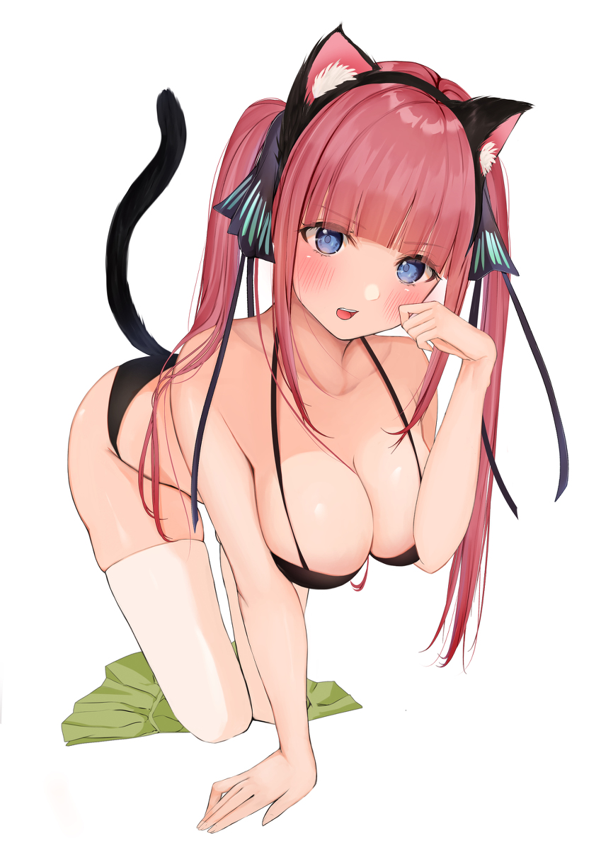 This is a pixiv picture whose title is 猫耳ツインテールな中野二乃.