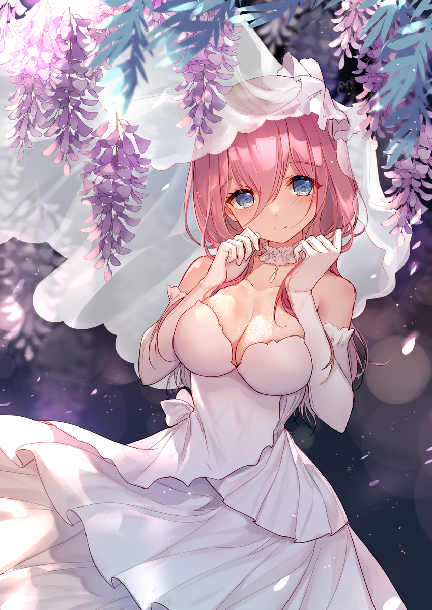 This is a pixiv picture whose title is 花嫁三玖.