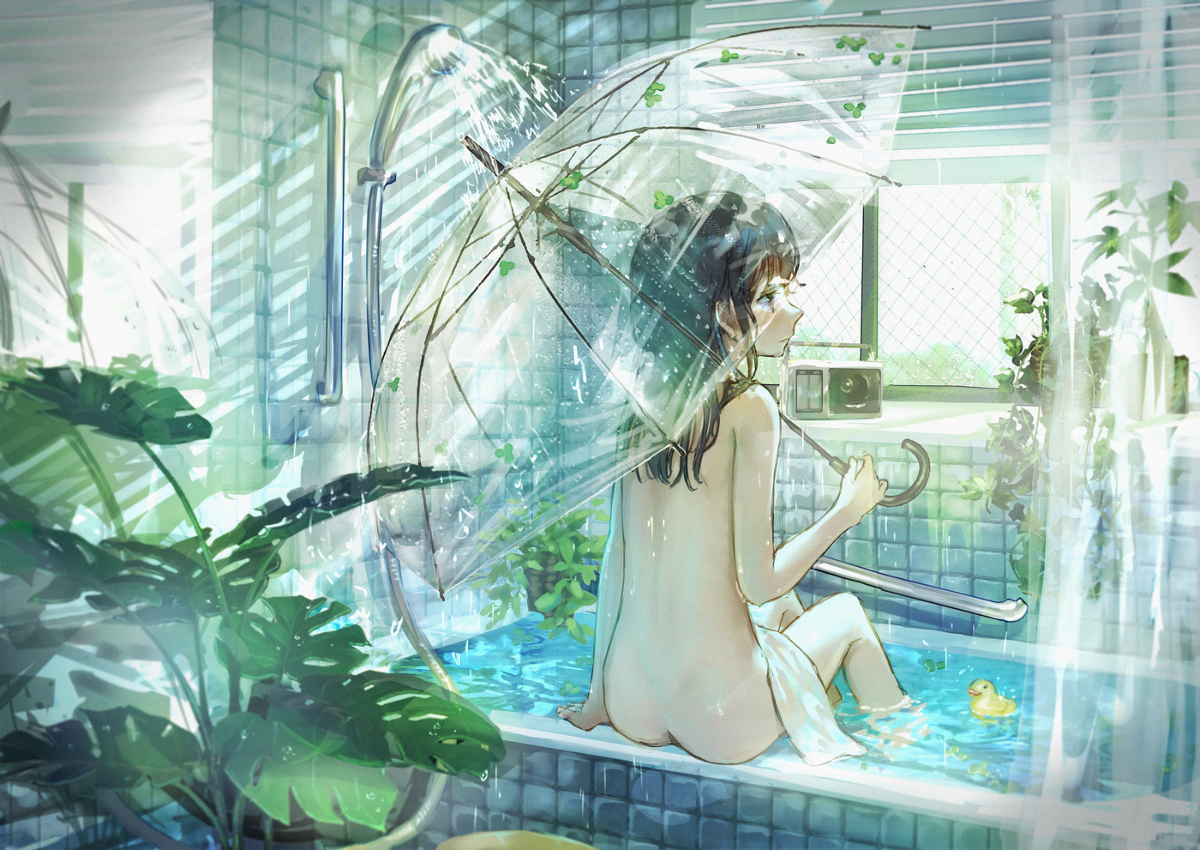 This is a pixiv picture whose title is 流水の音は雨のよう.