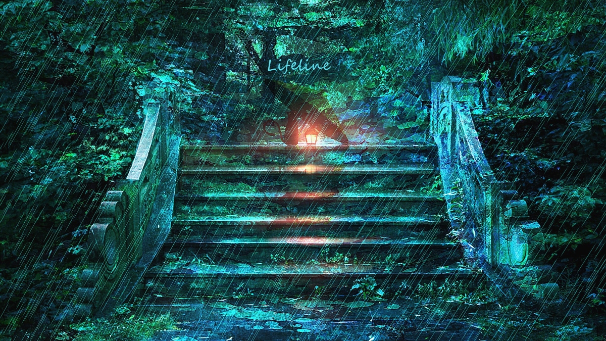 This is a pixiv picture whose title is 猫映灯.