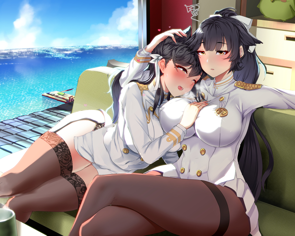 This is a pixiv picture whose title is 考え事でぼーっとしていた高雄さん.