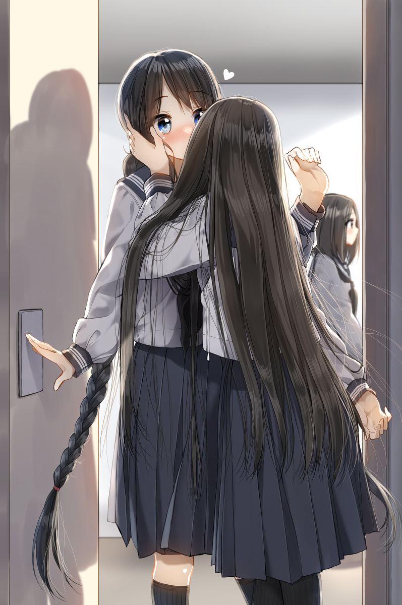 This is a pixiv picture whose title is 誰にも見つからないようにキスするチャレンジ２.