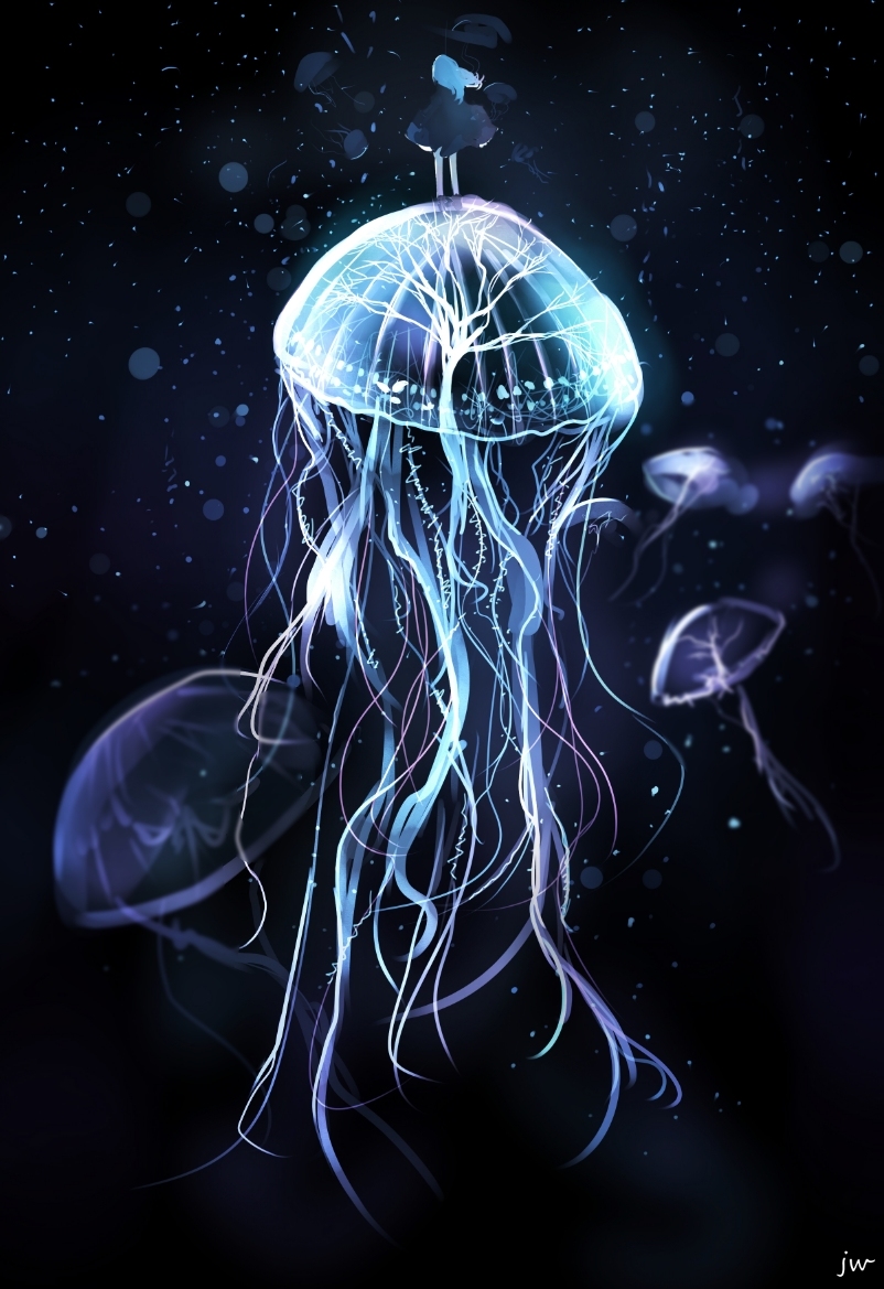 This is a pixiv picture whose title is 水母死后化为水不留痕迹。.