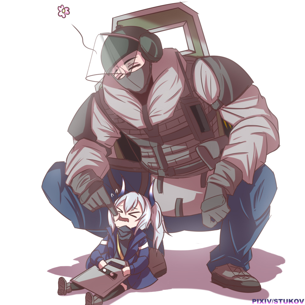 This is a pixiv picture whose title is Arknight & R6s.