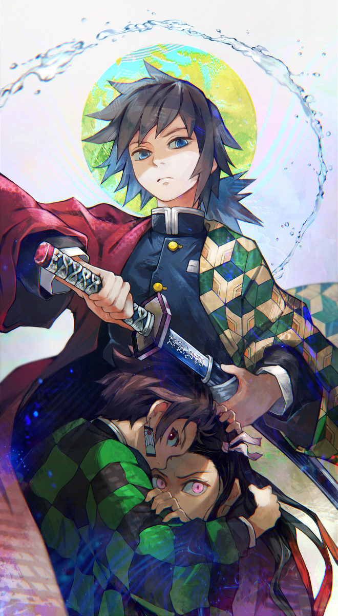 This is a pixiv picture whose title is 水柱・冨岡義勇.