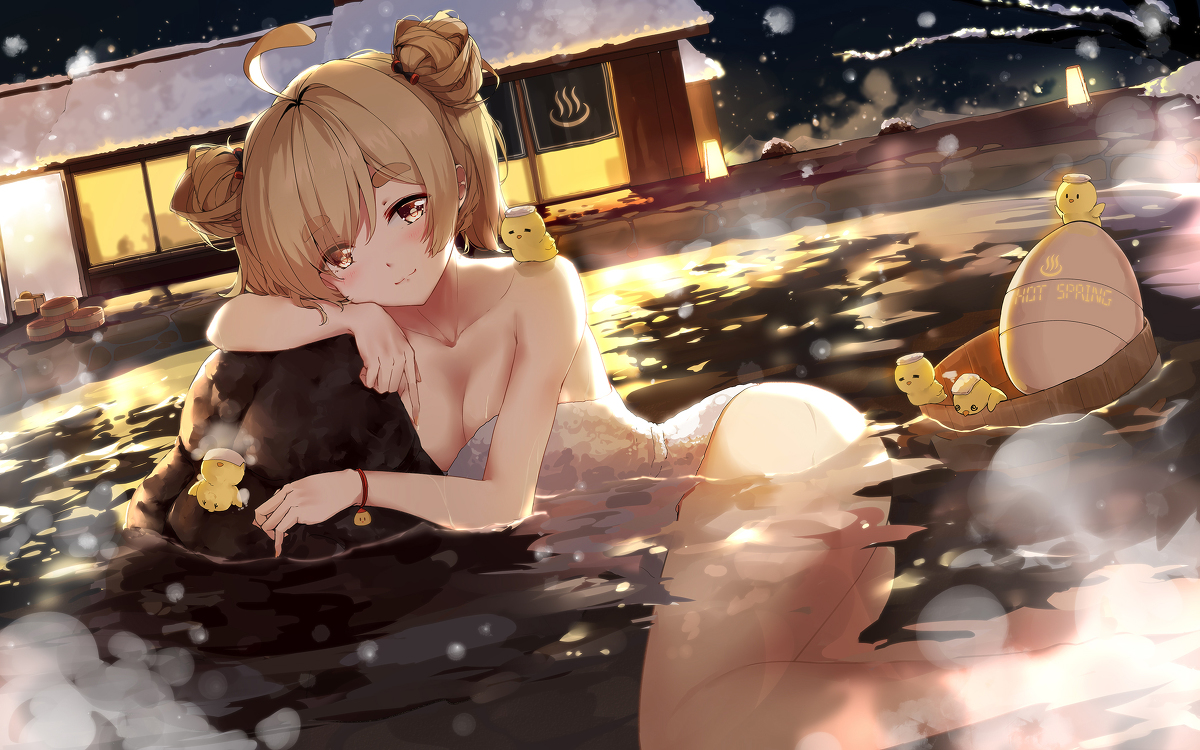 This is a pixiv picture whose title is 冬の浴.