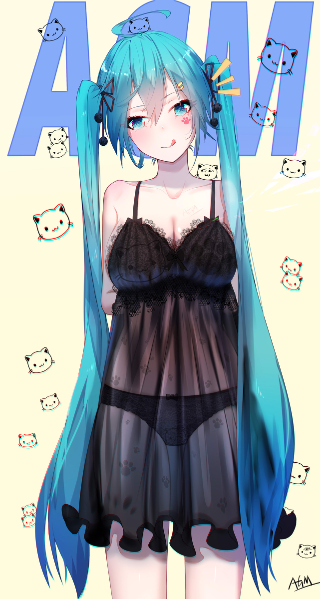 This is a pixiv picture whose title is MIKU   调皮.