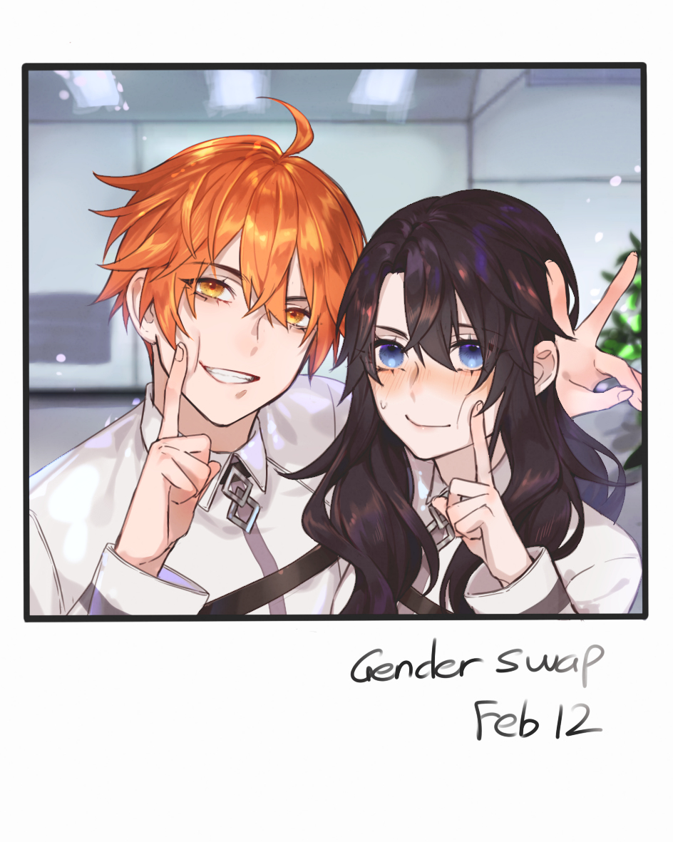 This is a pixiv picture whose title is gender swap.