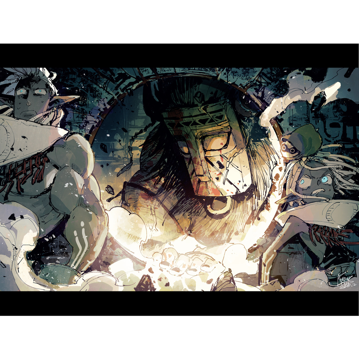 This is a pixiv picture whose title is 【PFAOS】出会い頭.