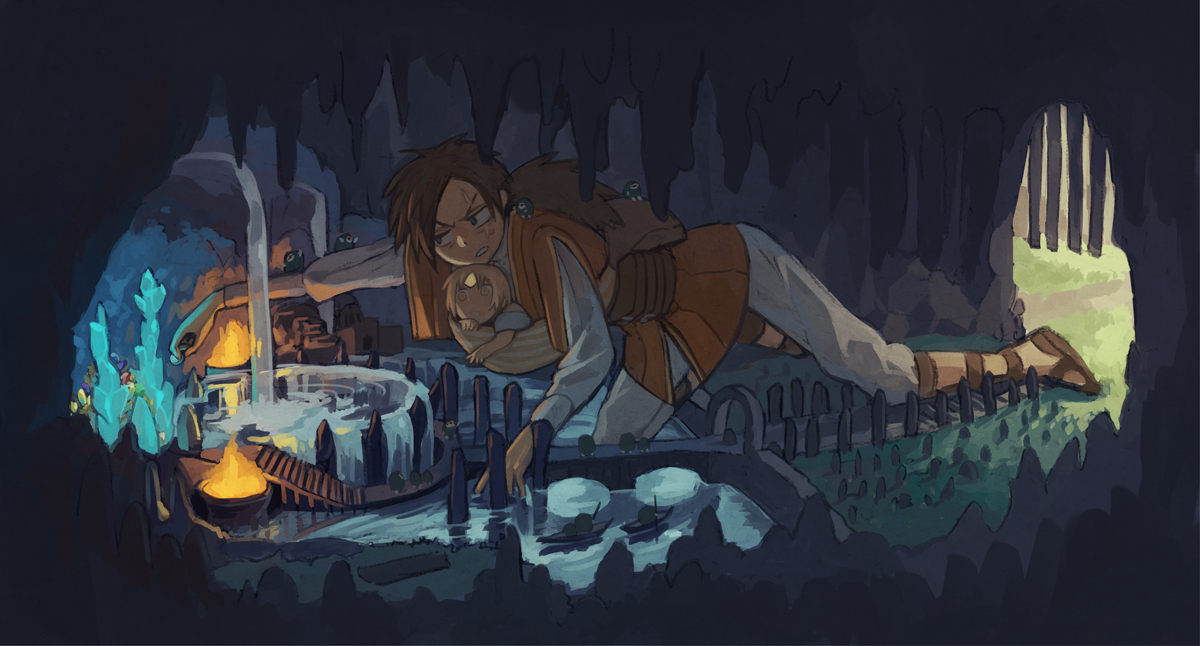 This is a pixiv picture whose title is 【PFAOS】マホマホ大神殿【暗黒の地下都市】.