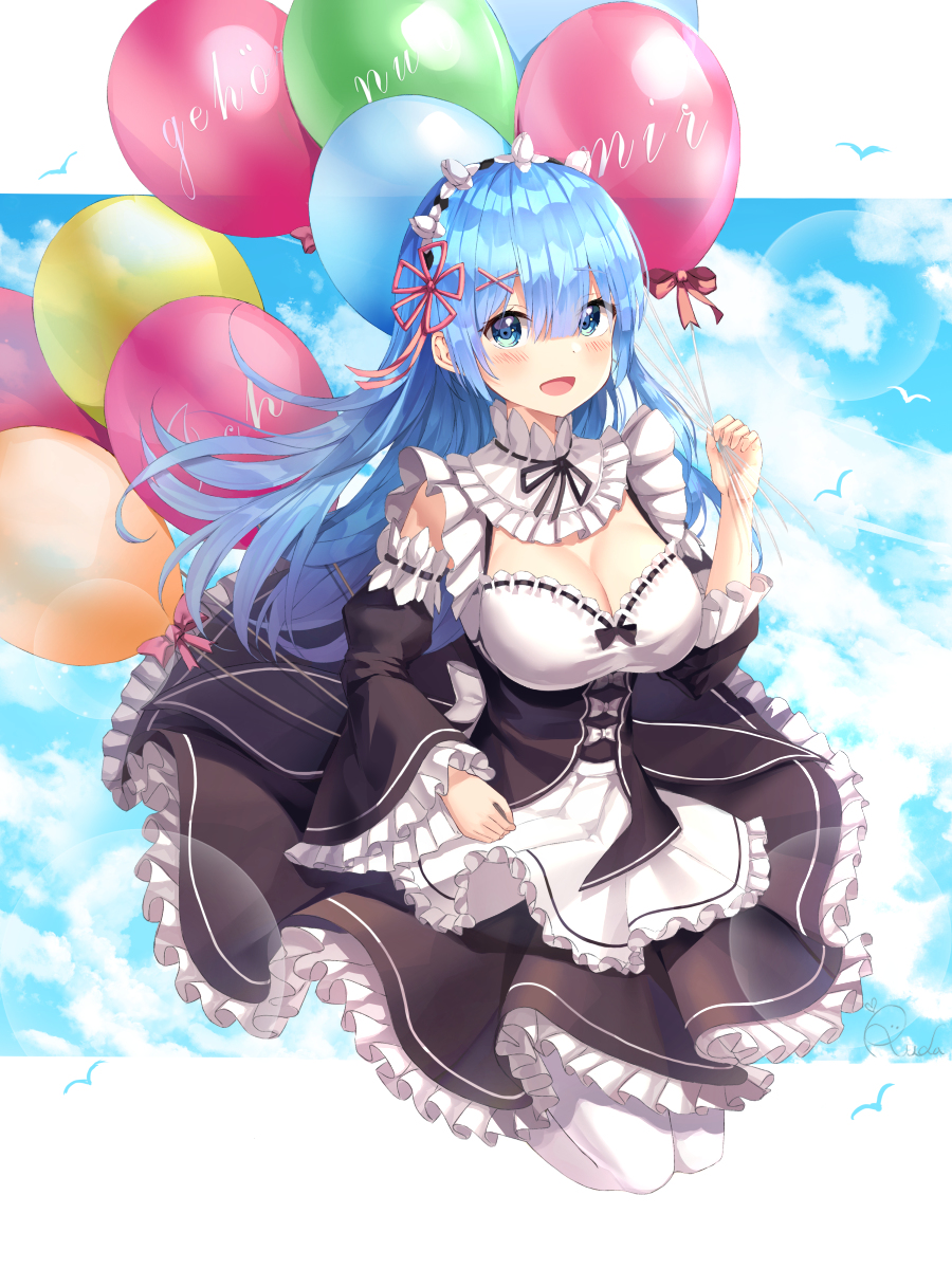 This is a pixiv picture whose title is 長髪レム.