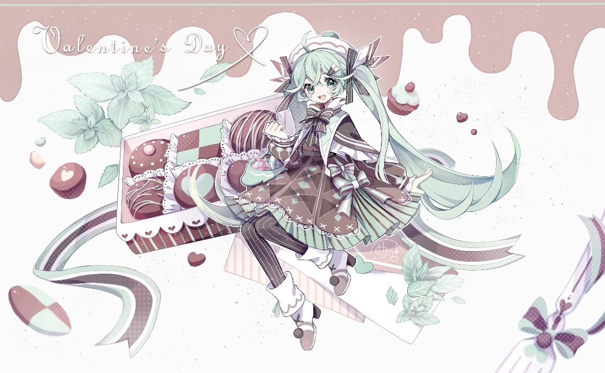 This is a pixiv picture whose title is バレンタインのミントチョコ.