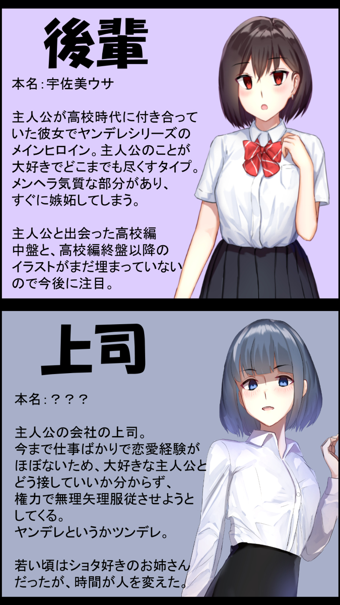 This is a pixiv picture whose title is ヤンデレシリーズキャラクターまとめ.