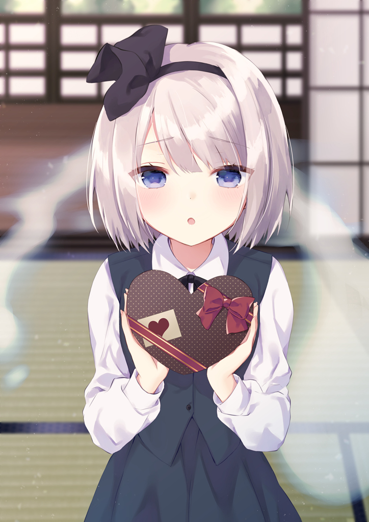 This is a pixiv picture whose title is チョコをくれる妖夢.