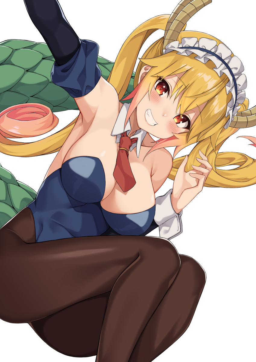 This is a pixiv picture whose title is 小林さんちのメイドラゴン Bunny Girl.