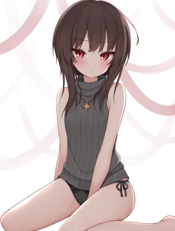 This is a pixiv picture whose title is 縦セタめぐみん.