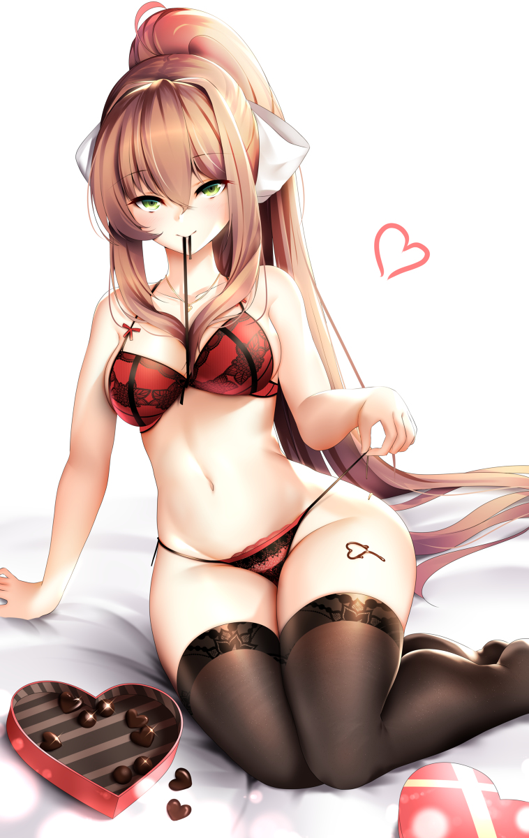 This is a pixiv picture whose title is Valentine's Monika.