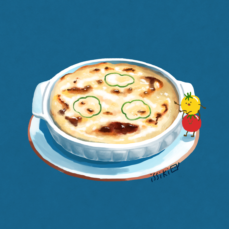 This is a pixiv picture whose title is 出来立て熱々ドリア.