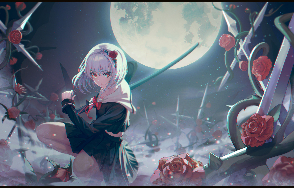This is a pixiv picture whose title is rose moon.