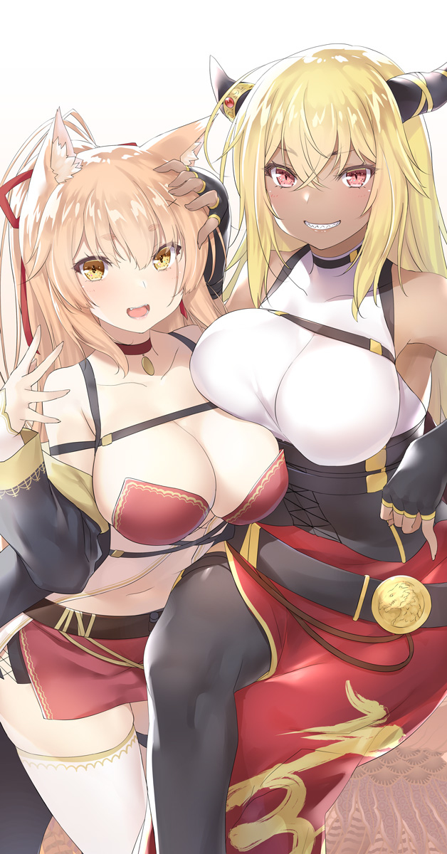 This is a pixiv picture whose title is 狐と褐色.